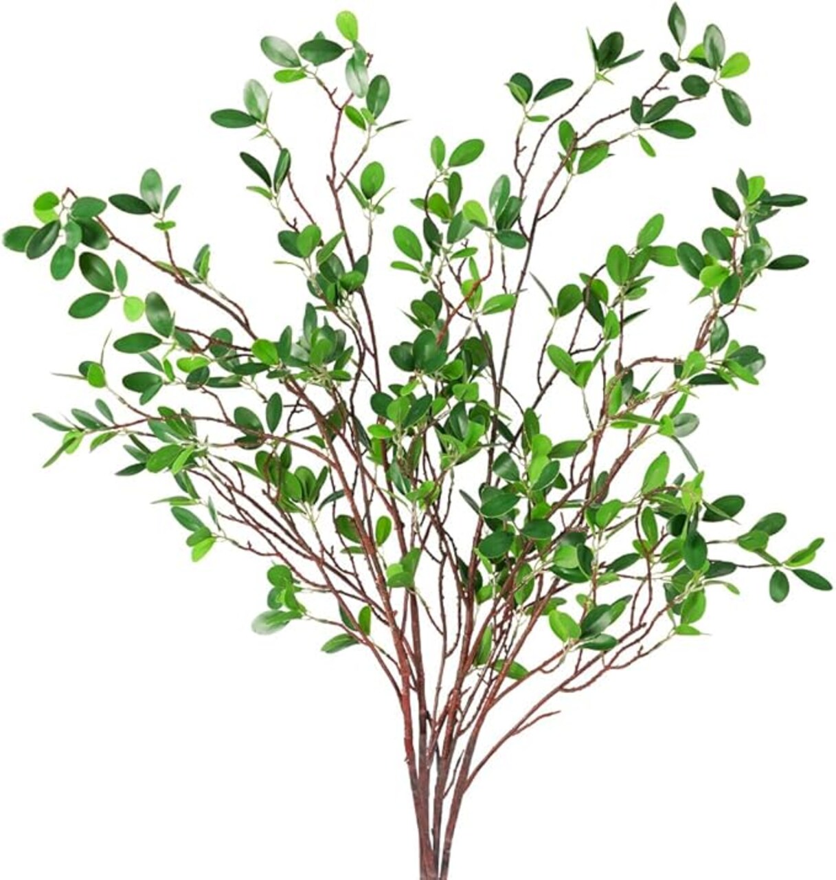 Artificial Plants 3Pcs Faux Greenery Eucalyptus Stems,Faux Branches for Vase Filler,Artificial Ficus Twig Branches Stems for Shop Garden Office Home Décor